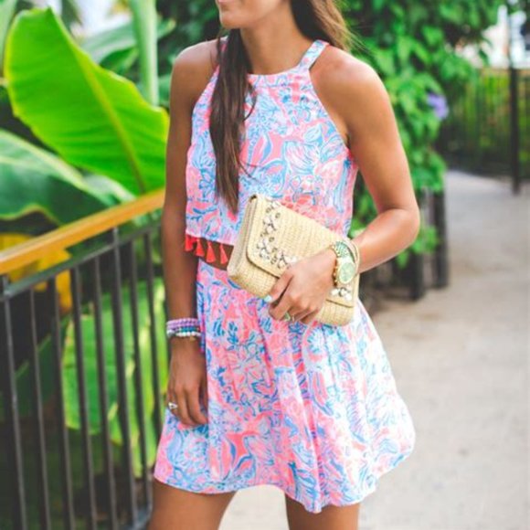 Lilly Pulitzer Dresses & Skirts - HP NWOT Lilly Pulitzer Set, Pink/Blue, Sz4/ Fringe